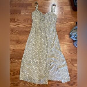 Abercrombie & Fitch Olive Floral Midi Dress, M